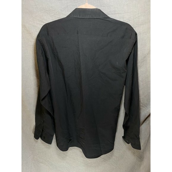 Salvatore Caruso Button Up Shirt Adult L 16 1/2 34-35 Black Long Sleeve Mens. - Picture 5 of 8